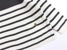 Lil Atelier pewter stribet strikbluse